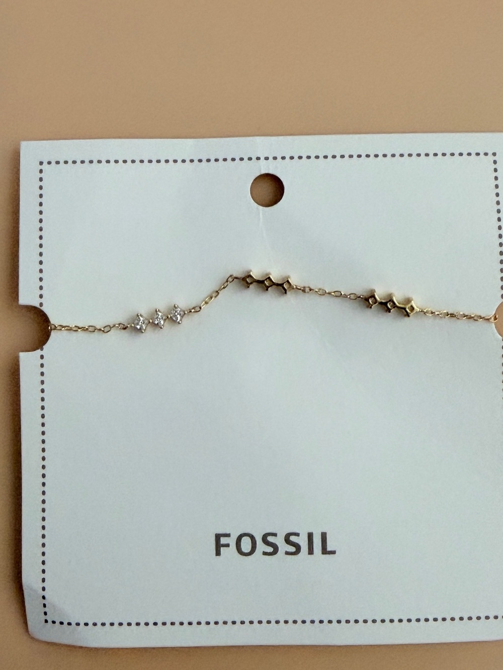 Fossil Gold-Tone Bracelet with Crystal Accents